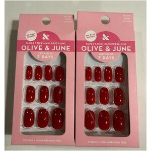 Olive & June Press-on Fake Nails Round Short Lollipop 32ct 2 Pack